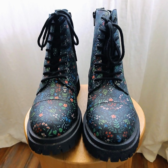 SO Jupiter Floral Combat Boots - Picture 3 of 8